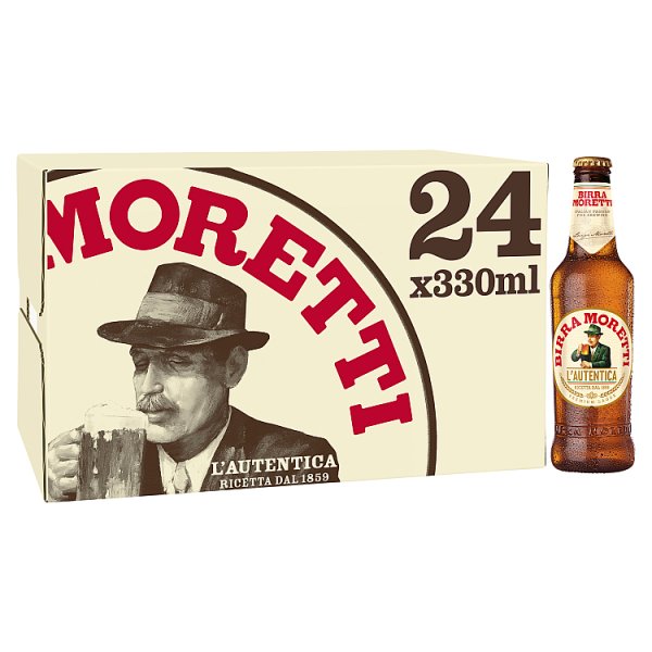 Birra Moretti Premium Lager Beer Bottle 24x330ml (Pack of 24)