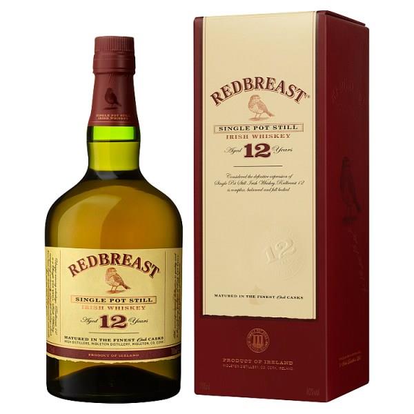Redbreast Aged 12 Years Single Pot Still Irish Whiskey 700ml (Pack of 1)