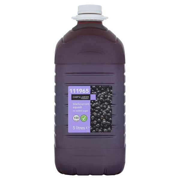 Chef's Larder Blackcurrant Squash No Added Sugar 5 Litres (Pack of 1)