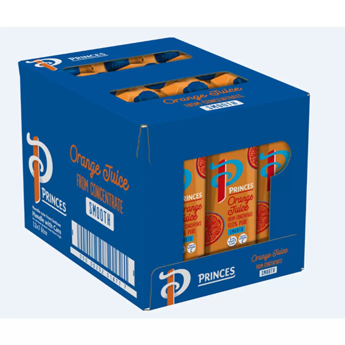 Princes 100% Pure Orange Juice Smooth, 12 x 1L