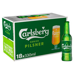 Carlsberg Danish Pilsner Lager Beer 18x330ml (Pack of 1)