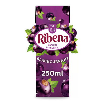 Ribena Blackcurrant 24 x 250ml | Sip the Goodness of Dark, Juicy Berries
