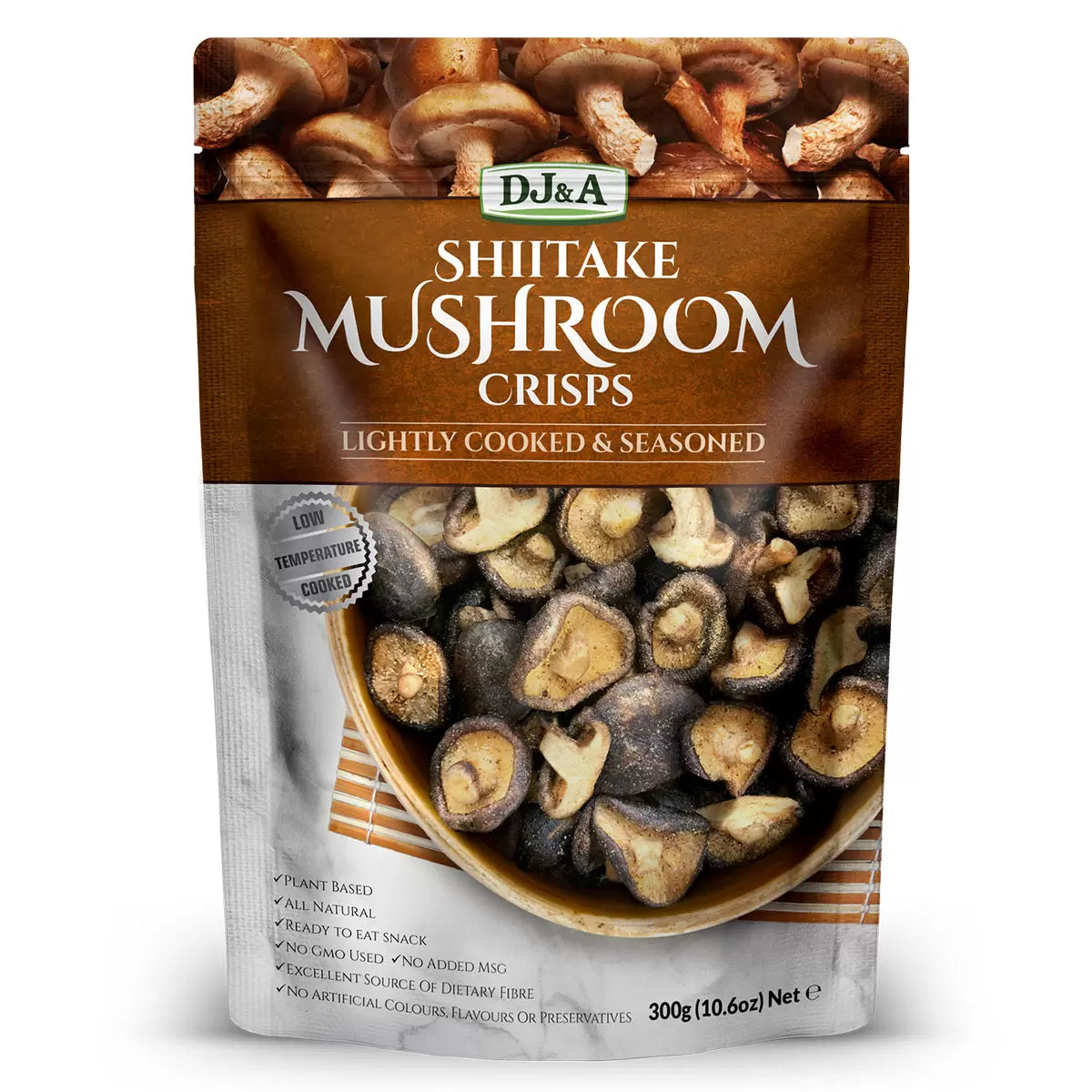 DJ&A Shiitake Mushroom Crisps, 300g (Pack of 1) - Bulkbuydirect