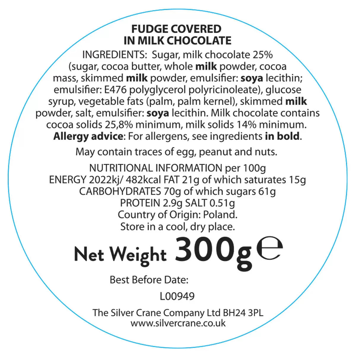 Silver Crane Christmas Nutcracker Fudge Tin, 300g