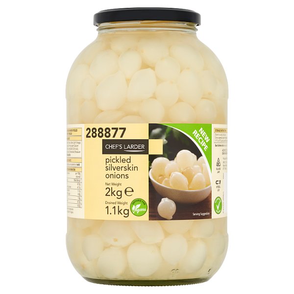 Chef's Larder Pickled Silverskin Onions 2kg (Pack of 1)