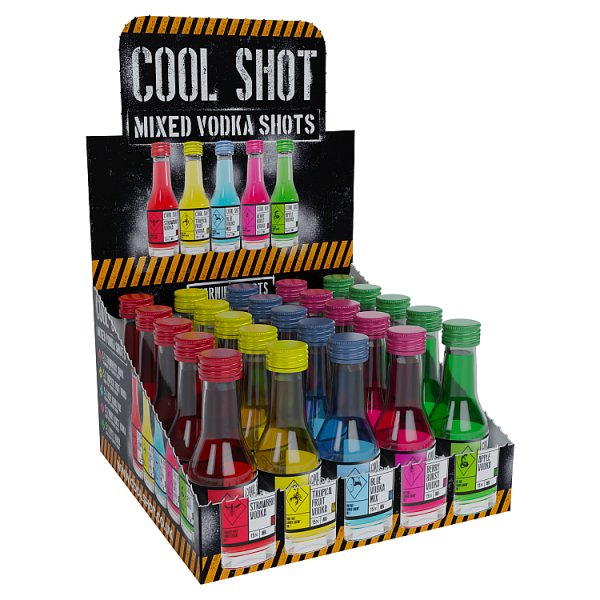 Cool Shot Mixed Vodka Shots 25 x 20ml (500ml) (Pack of 25)