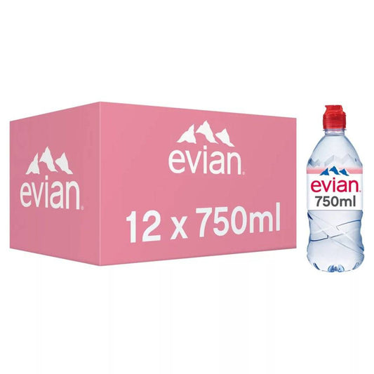 evian Still Natural Miniral Water 12 x 750ml (Pack of 12) - Bulkbuydirect