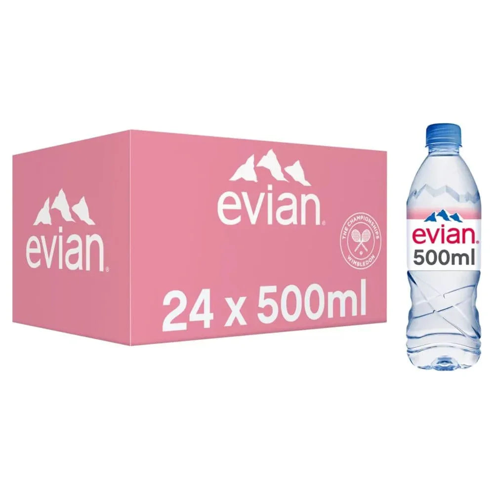Evian Still Natural Miniral Water 24 x 500ml (Pack of 24) - Bulkbuydirect