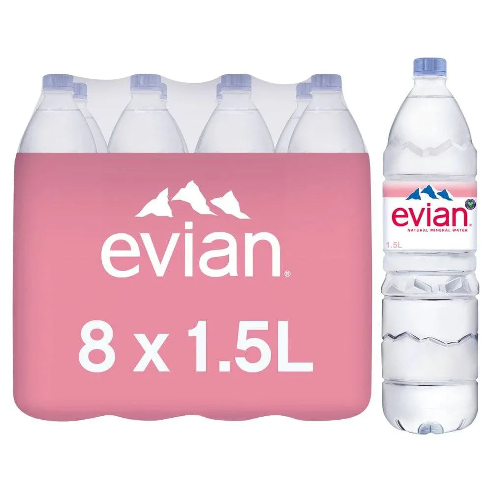 Evian Still Natural Miniral Water 8 x 1.5L (Pack of 8) - Bulkbuydirect