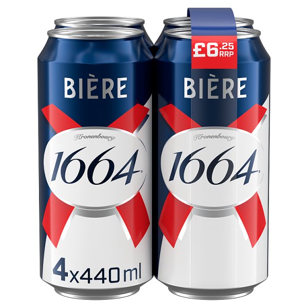 Kronenbourg 1664 Biere Beer Lager 4x440ml (Pack of 6)