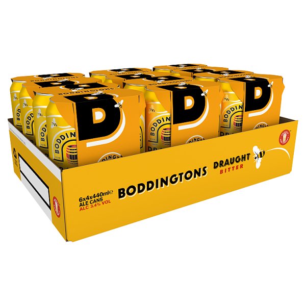 Boddingtons Draught Bitter Ale Cans 4 x 440ml (Pack of 6)