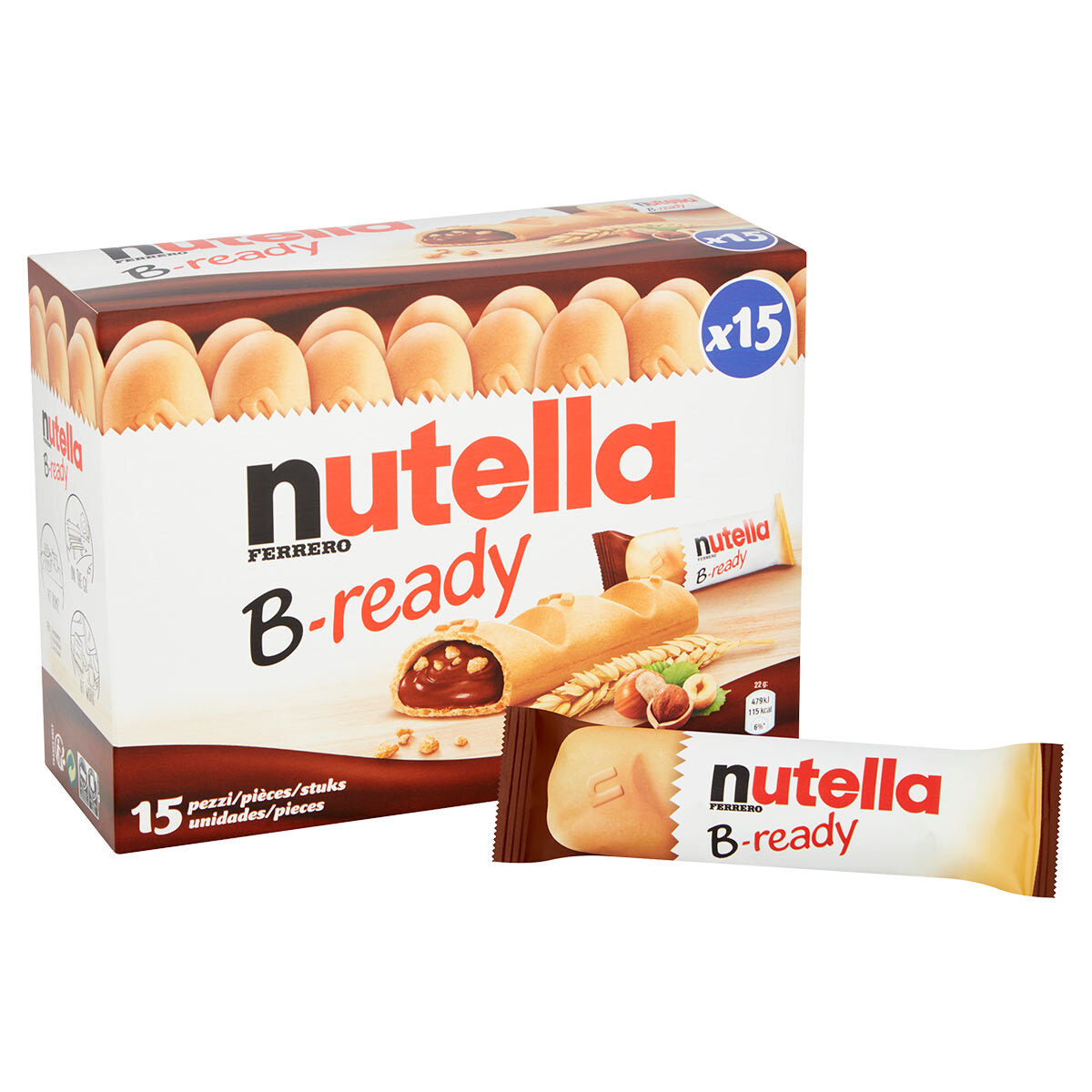Nutella B-Ready 15 x 22g: A Crunchy Hazelnut Bliss in Every Bite