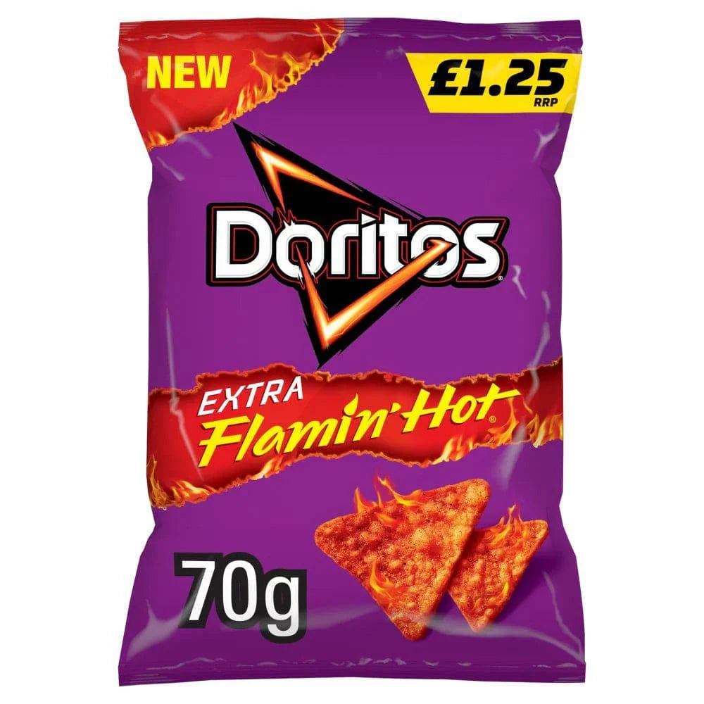 Doritos Flamin' Hot Sharing Bag Crisps (15 x 70g) - Bulkbuydirect