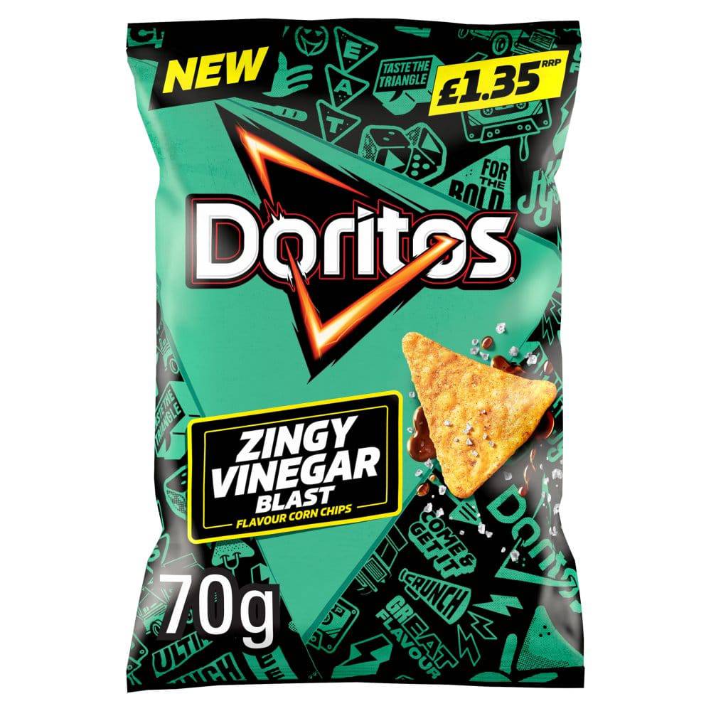 Doritos Salt & Vinegar Tortilla Chips Crisps (18 x 70g) - Bulkbuydirect