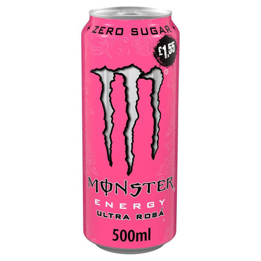 Monster Energy Drink Ultra Rosa Zero Sugar 12 x 500ml (Pack of 12) PM£1.65 - Bulkbuydirect