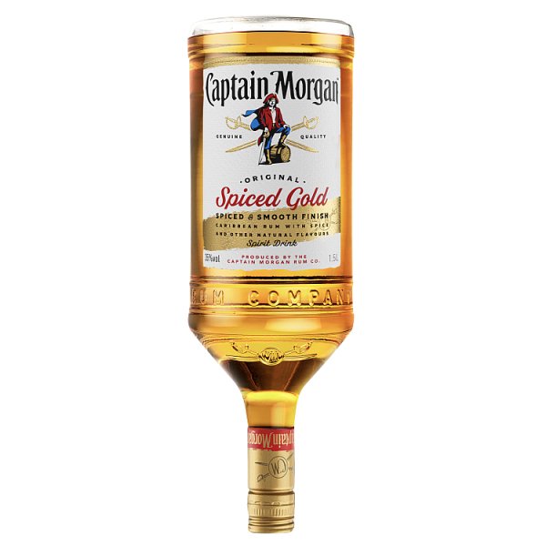 Captain Morgan Original Spiced Gold Rum Based Spirit Drink 35% vol 1.5L Bottle (Pack of 1)