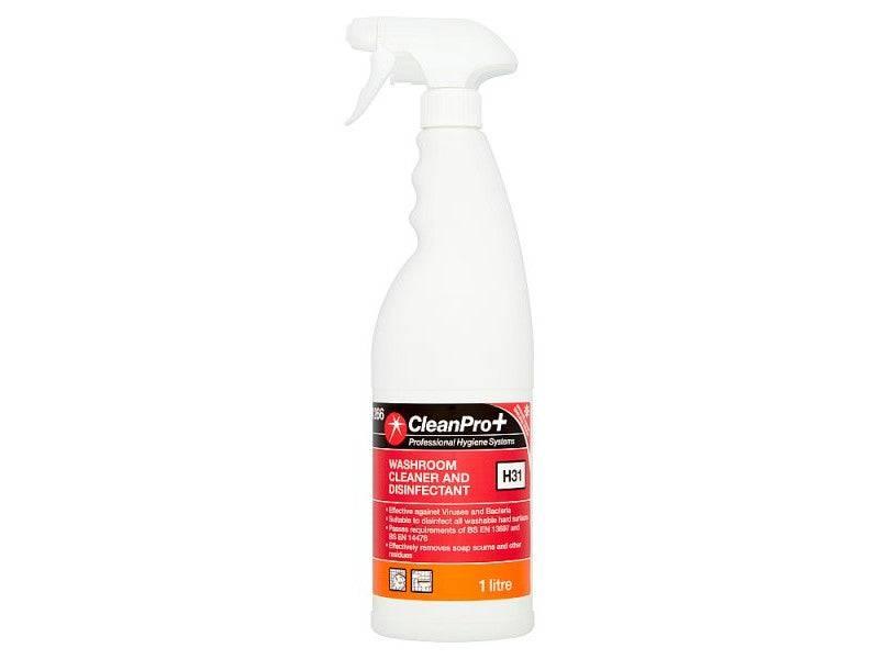 CleanPro+ Washroom Cleaner and Disinfectant H31 1 Litre (Pack of 6) - Bulkbuydirect