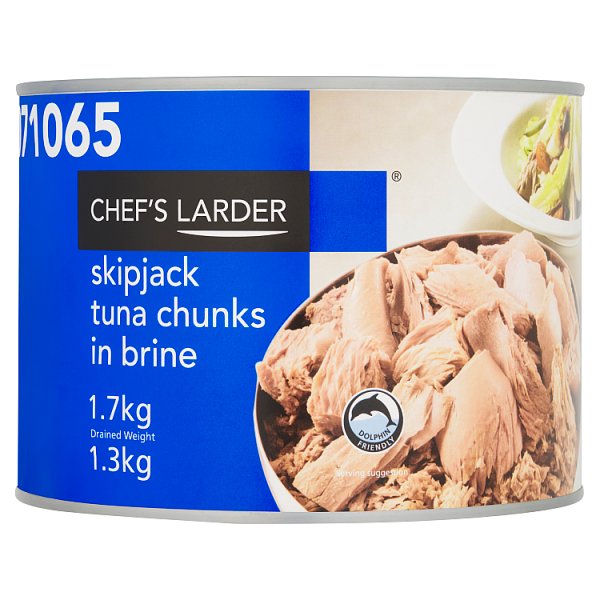 Chef's Larder Skipjack Tuna Chunks in Brine 1.7kg (Pack of 6)