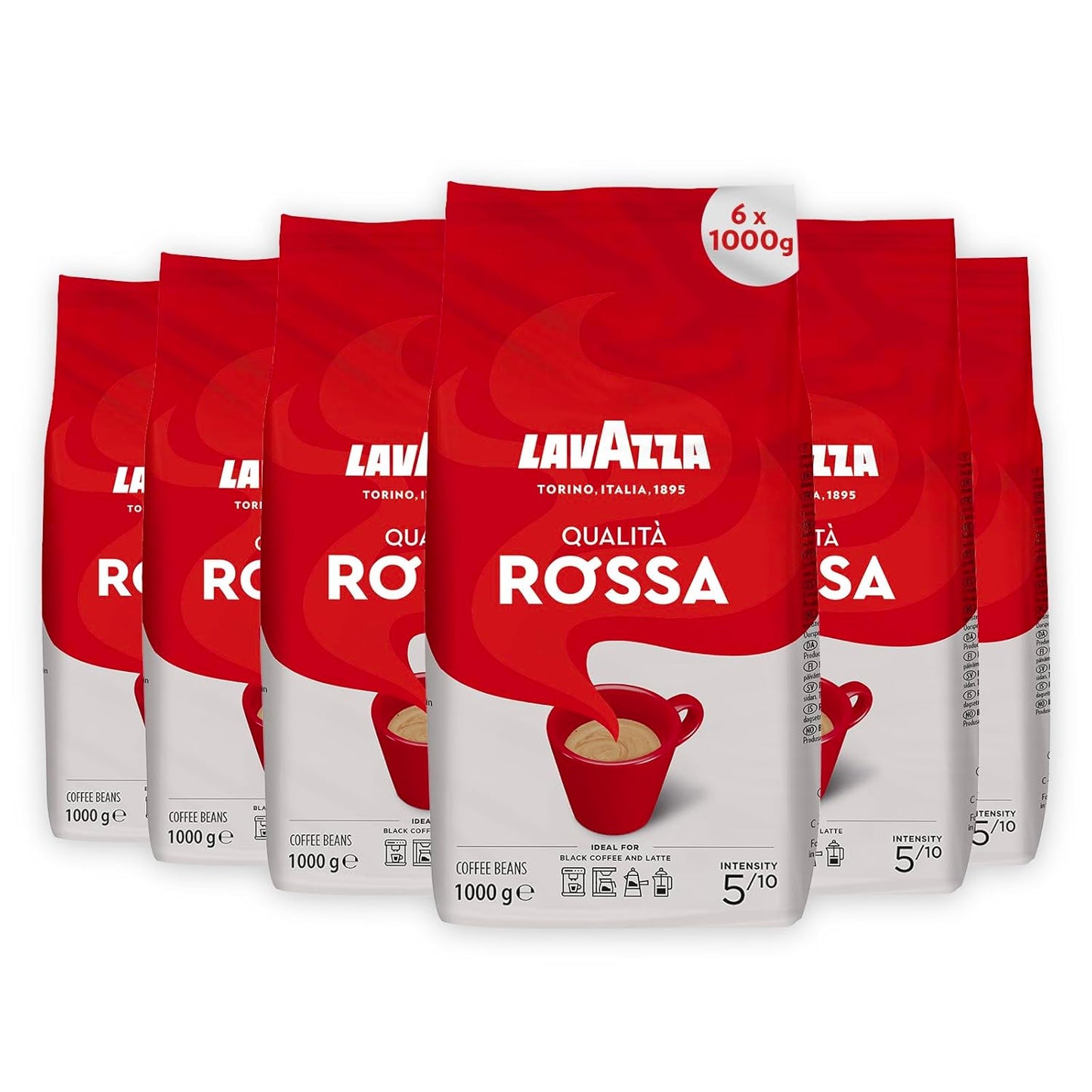Lavazza Qualità Rossa Coffee Beans 1kg (Pack of 6) - Bulkbuydirect