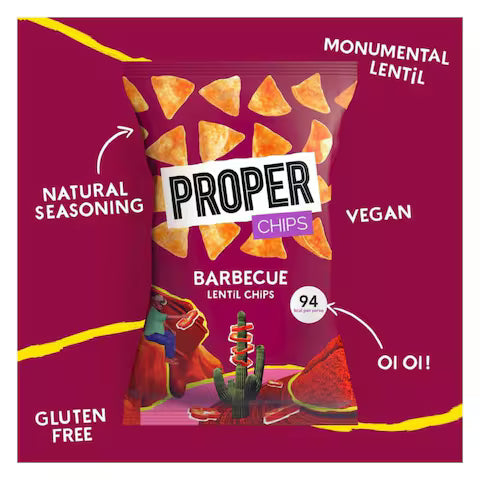 Proper Barbecue Lentil Chips 50g (15 x 50g)