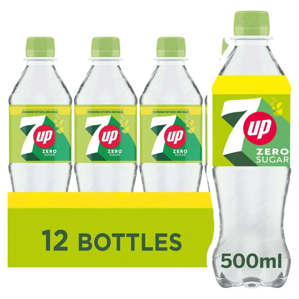 7UP Zero Sugar 500ml, PM £1.30, Case of 12 - Bulkbuydirect