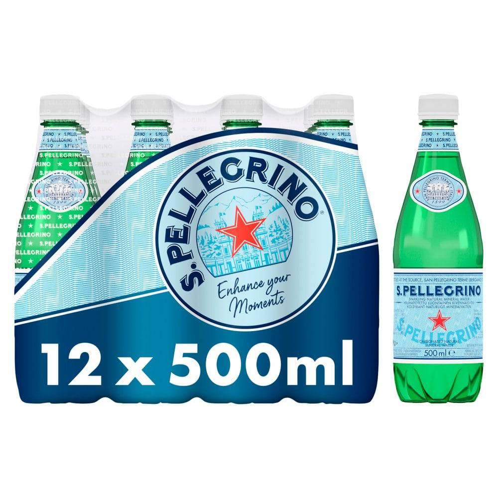San Pellengrino Sparkling Natural Mineral Water 12 x 500ml - Bulkbuydirect