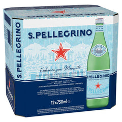 San Pellengrino Sparkling Natural Mineral Water Glass 12 x 750ml (Pack of 12)