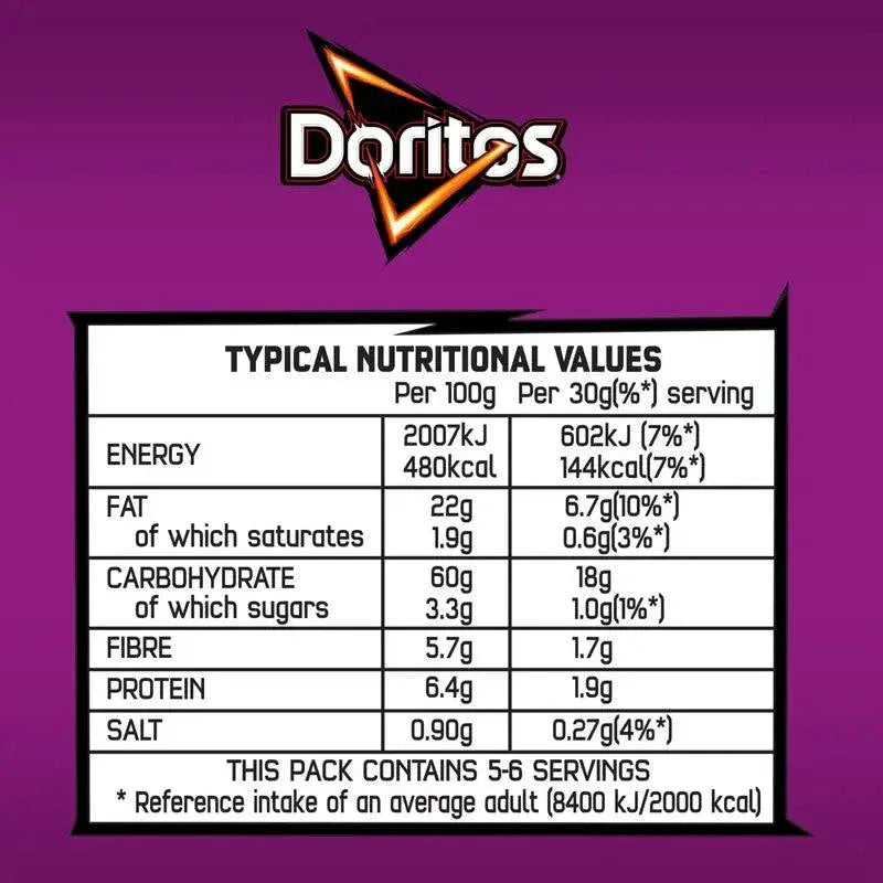 Doritos Flamin' Hot Sharing Bag Crisps (15 x 70g) - Bulkbuydirect