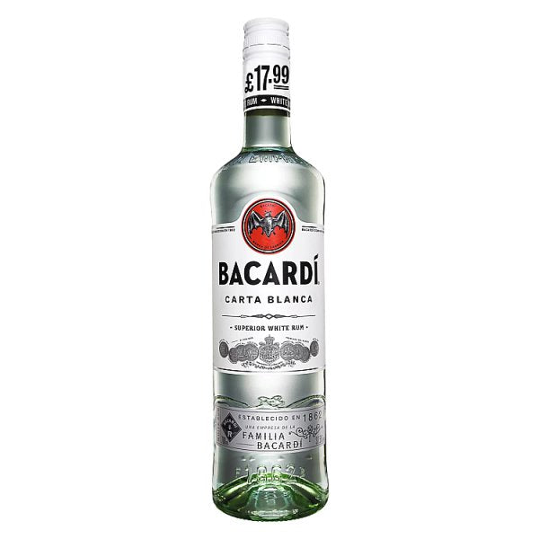 BACARDÍ Carta Blanca Superior White Rum, 70cl (Pack of 6)