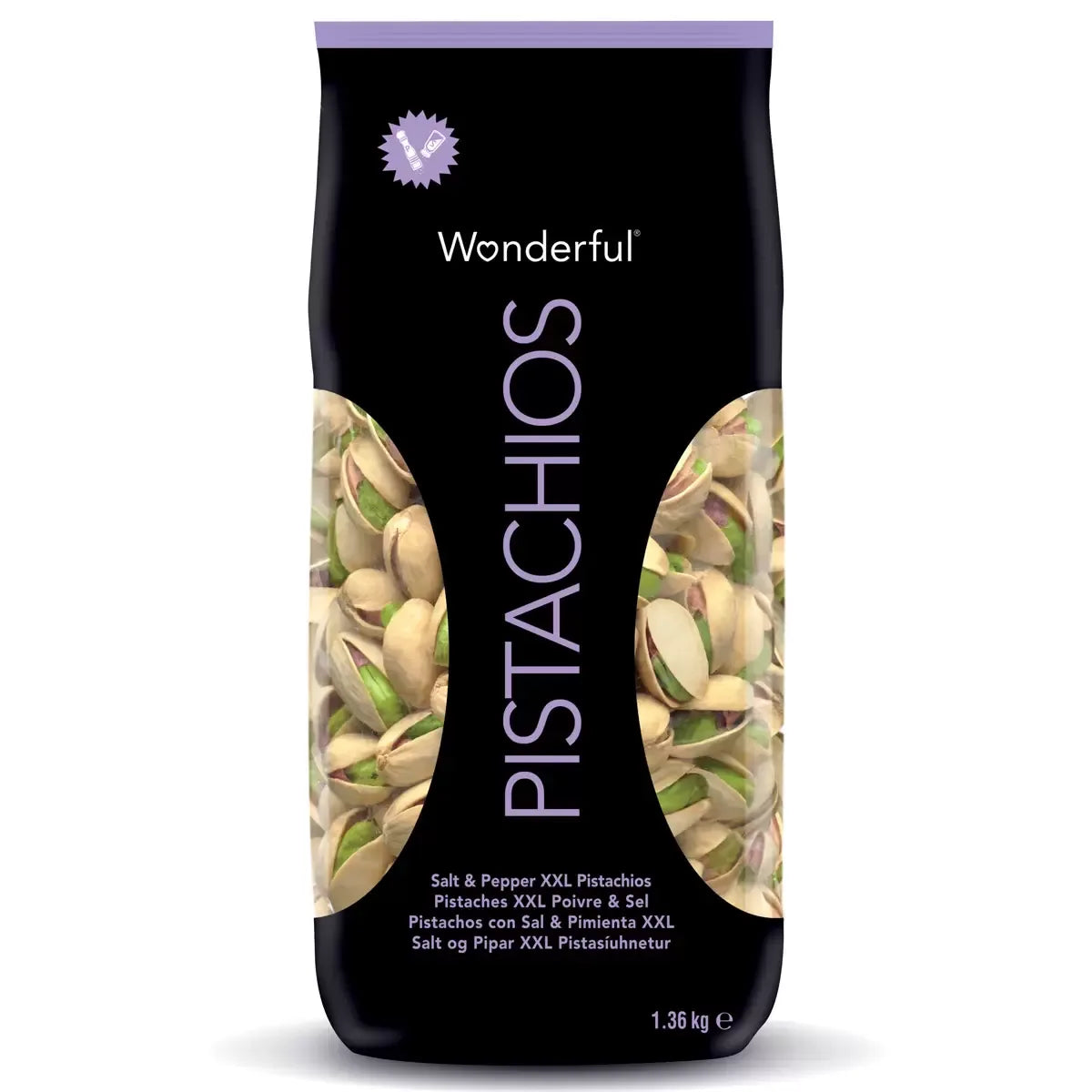 Wonderful Salt & Pepper Pistachios, 1.36kg - Bulkbuydirect