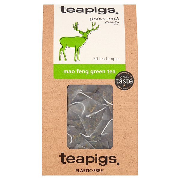 Teapigs Mao Feng Green Tea Temples 50 x 2.5g (125g) (Pack of 1)