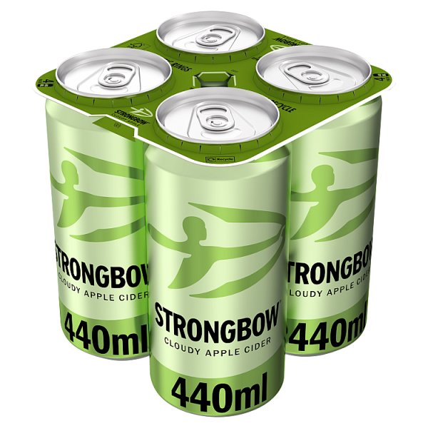 Strongbow Cloudy Apple Cider Can 4x440ml (Pack of 6)