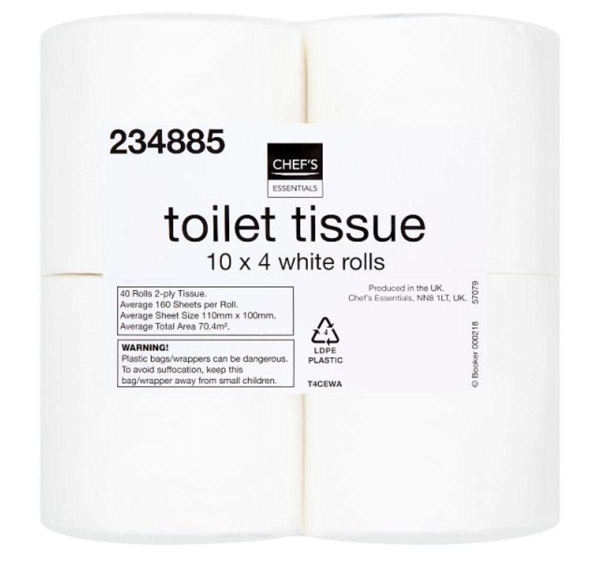 Chef's Essentials Toilet Tissue 40 White Rolls