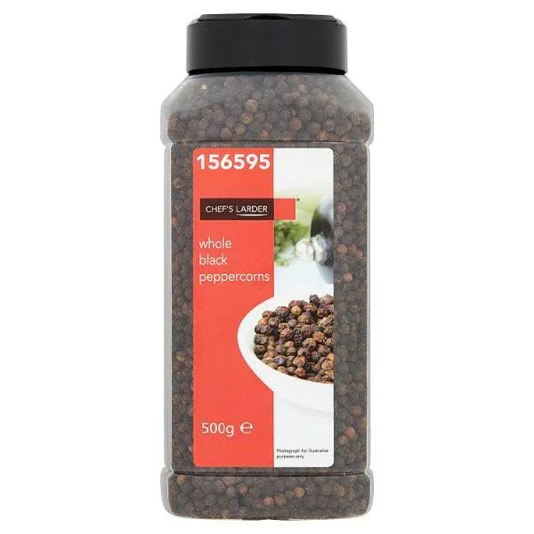 Chef's Larder Whole Black Peppercorns 500g (Pack of 6)