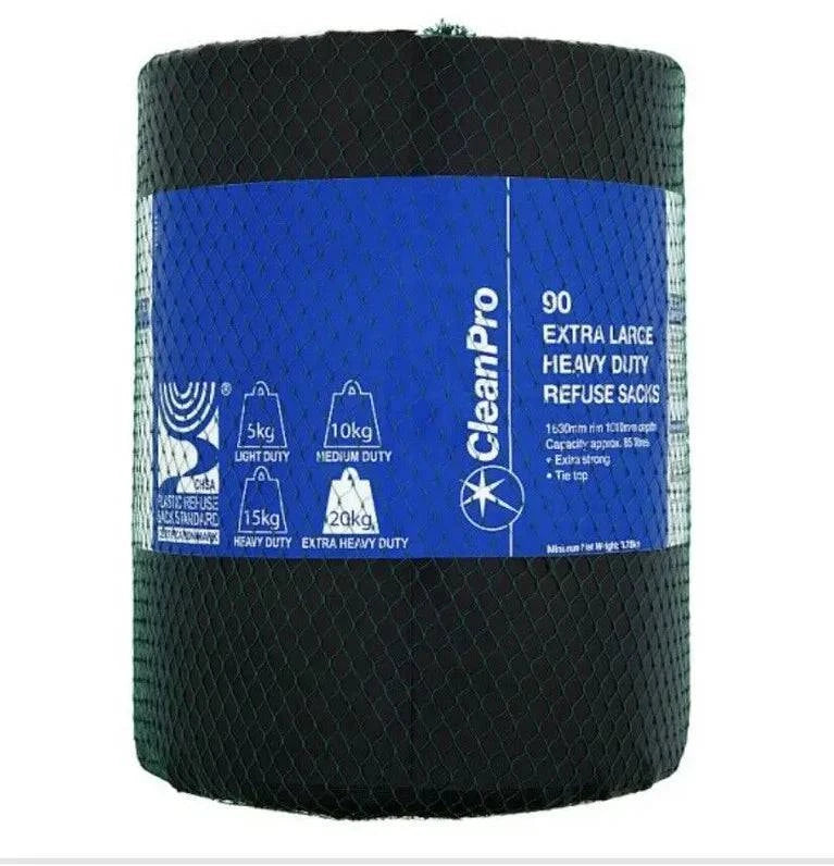 CleanPro 90 Extra Large Heavy Duty Refuse Sacks (Pack of 1) - Bulkbuydirect