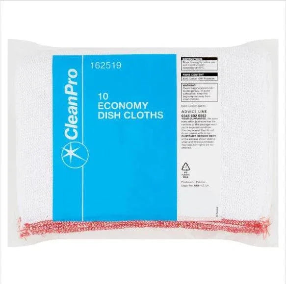 CleanPro 10 Economy Dish Cloths (Pack of 1) - Bulkbuydirect