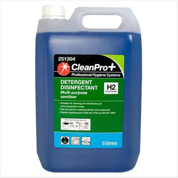 CleanPro+ Detergent Disinfectant H2 Concentrate 5 Litres (Pack of 2) - Bulkbuydirect