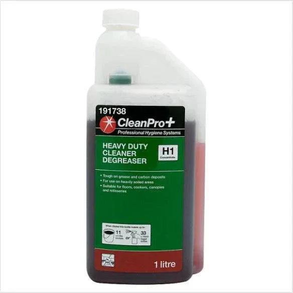 CleanPro+ Heavy Duty Cleaner Degreaser H1 Concentrate 1 Litre (Pack of 12) - Bulkbuydirect