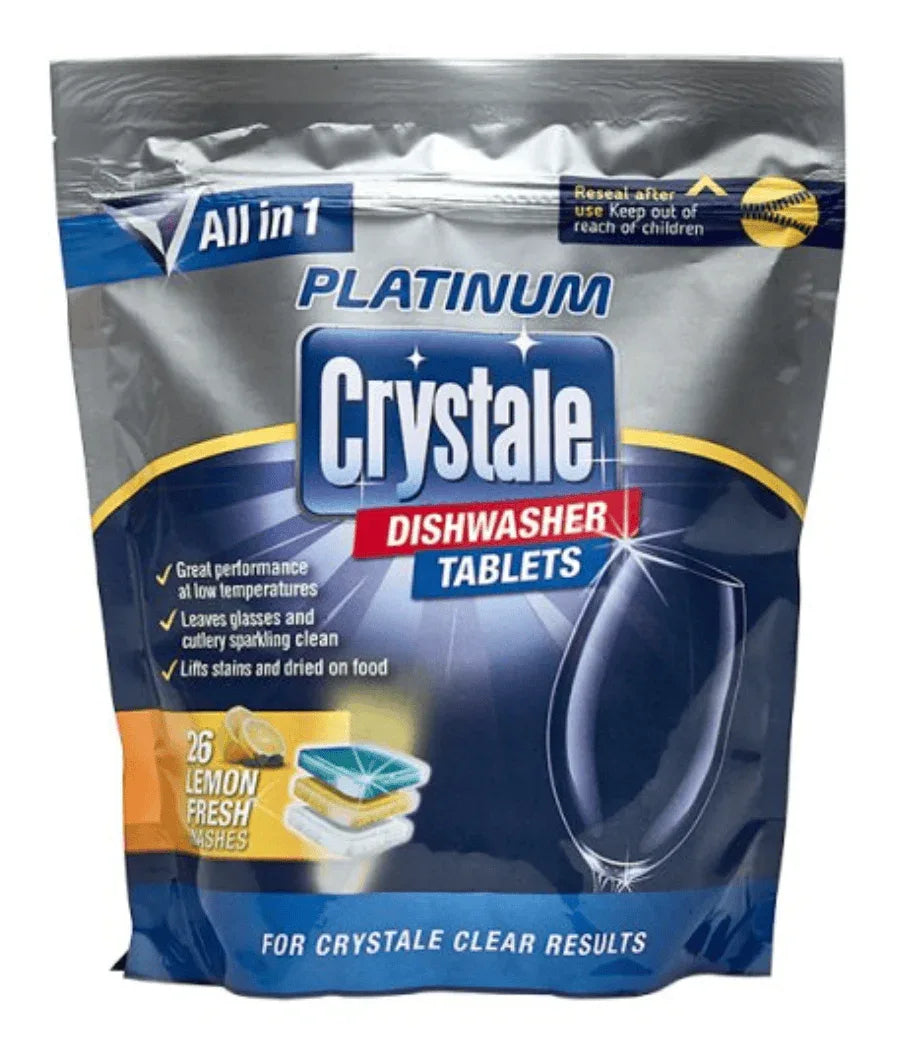 Crystale Platinum Dishwasher Tablets Lemon Fresh 26 Washes - Bulkbuydirect