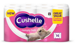 Cushelle Simply Soft Toilet Roll 16 Standard Rolls