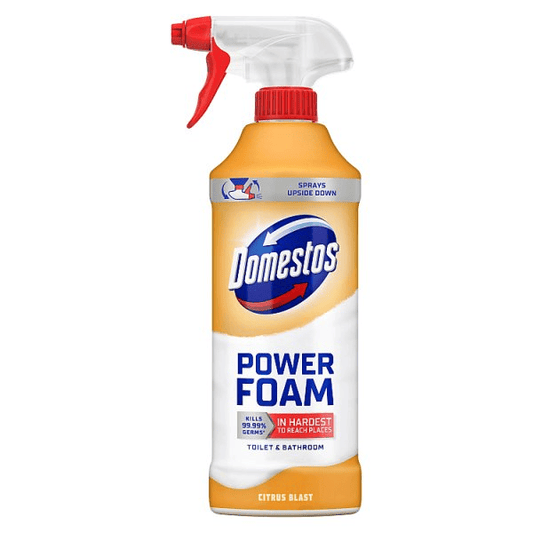 Domestos Toilet & Bathroom Cleaner Spray Power Foam Citrus Blast 450 ml - Bulkbuydirect