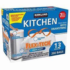 Kirkland Signature Scented Flex Tech Kitchen Bags (13gal/50ltr) 200pk - Bulkbuydirect