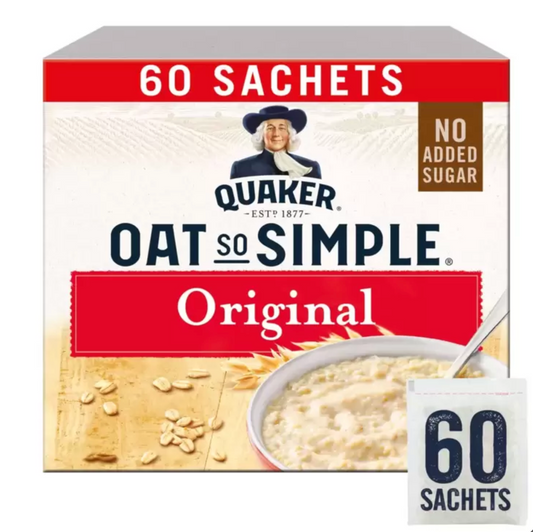 Quaker Oat So Simple Original - 60 x 27g: Wholesome Breakfast Convenience in Every Sachet