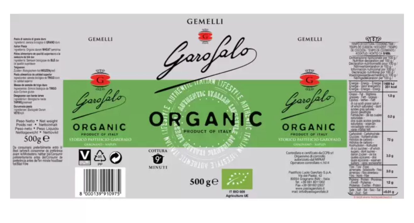 Garofalo Organic Pasta Variety Pack, 6 x 500g