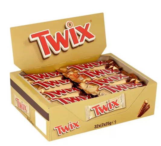 Twix Chocolate Bars, 32 x 50g: Indulge in Iconic Crunch and Creaminess