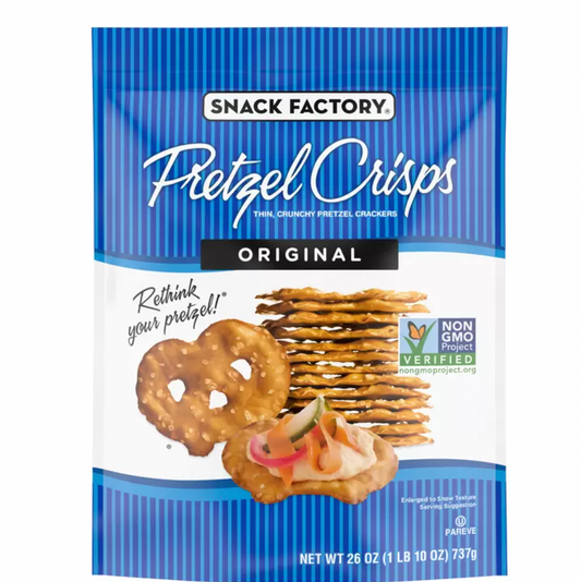Snack Factory Pretzel Crisps Original, 737g: Perfect Crunch for Ultimate Snacking