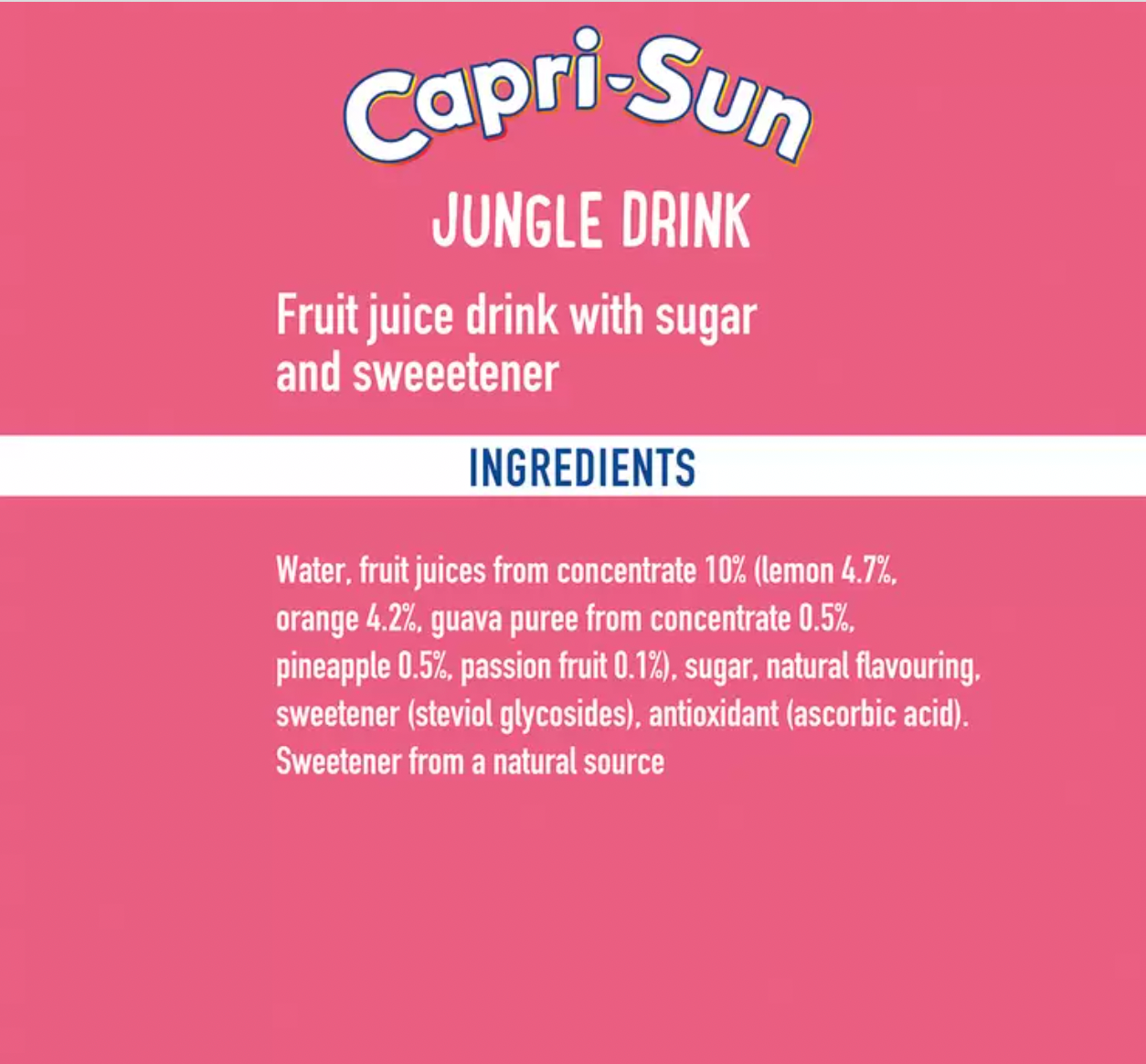 Capri Sun Jungle Juice 4 x 8 x 200ml - Tropical Bliss in Every Pouch