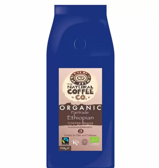 The Natural Coffee Co. Organic Ethiopian Ground Coffee, 908g: Embrace the Essence of Ethiopian Coffee
