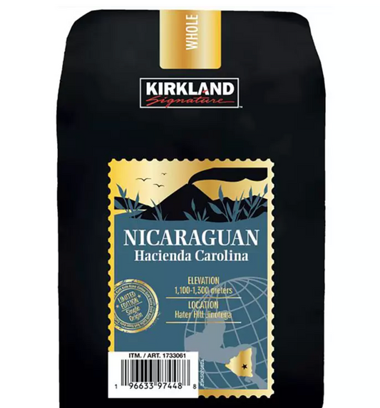 Kirkland Signature Nicaraguan Whole Bean Coffee 907g - Experience the Richness of Single-Origin Excellence
