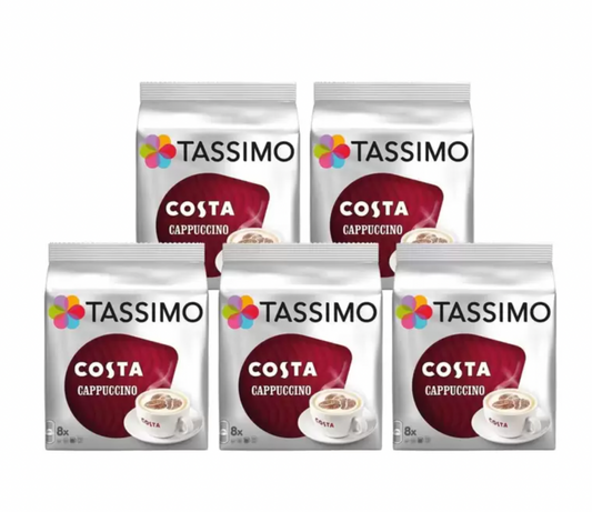 Costa Tassimo Cappuccino Coffee Pods - 40 Servings: Indulge in Barista-Quality Comfort at Home